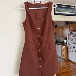 Sincerely Jules Brown Button-Front Mini Dress